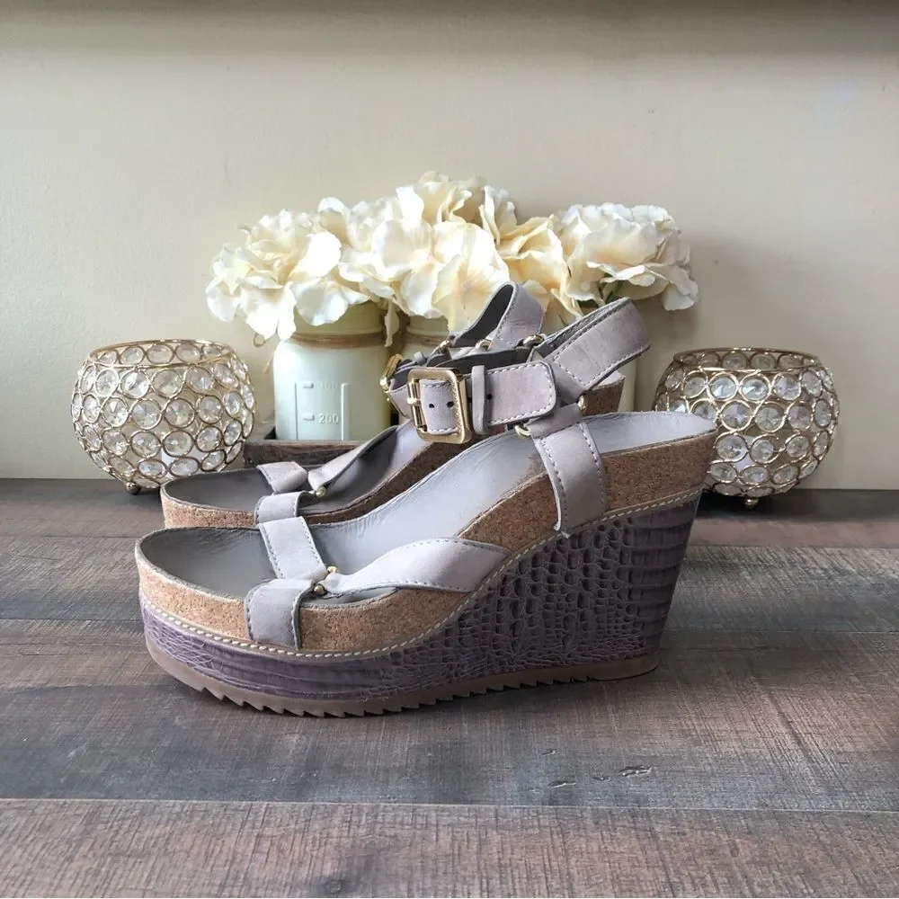 Tory Burch Brenden Crocodile Wedge